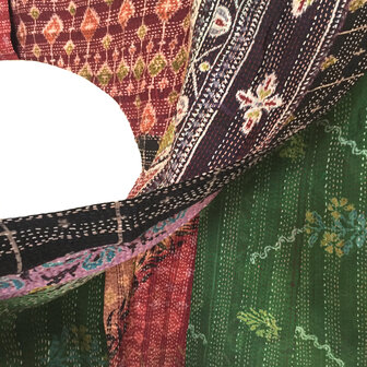 VERKOCHT- jacket kantha oversized recycled silk 11- kelim