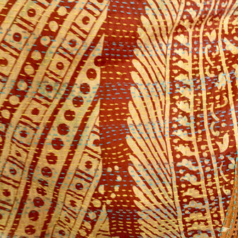 jacket reversible kantha oversized recycled silk 12- stone orange combo