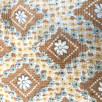 UITVERKOCHT- tas shopper XL vintage quilt 1- blauw/beige