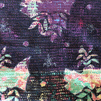 tas shopper XL vintage quilt 7- paars/roze/zwart