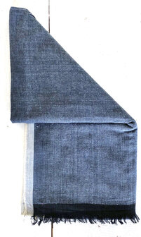 hammam/stranddoek gem&ecirc;leerd 5- indigo blauw/zwart