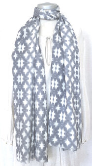 sjaal katoen blockprint 6- indigo tie-dye