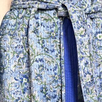  kimono quilted katoen -  11 blauw/groen/wit
