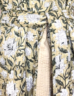  kimono quilted katoen -  13- zandgeel/d.groen 