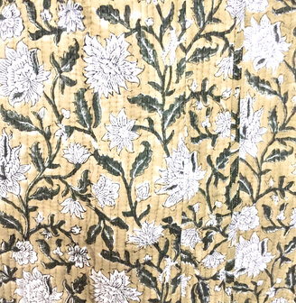  kimono quilted katoen -  13- zandgeel/d.groen 