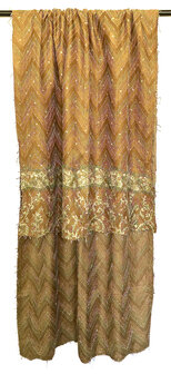 sjaal XL gerecyclede zijde  dubbellaags handdoorgestikt  1 hazelnoot/brons