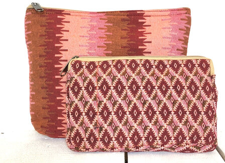 UITVERKOCHT- etui set mixed jacquard Nepal- 7- kelim/ruit