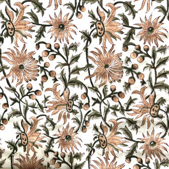 deken quilt eenpersoons reversible blockprint 15- oud roze-d.groen/framboos