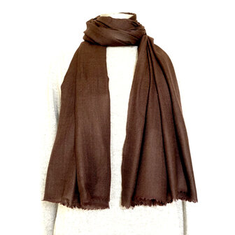 sjaal merino wol diamond weave 6-choco bruin