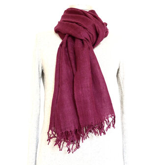 UITVERKOCHT- sjaal angora/merino wol grof- 2 fuchsia donker