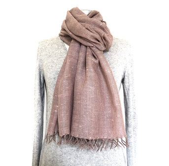  UITVERKOCHT- sjaal angora/merino wol grof- 3 oud roze