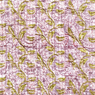  UITVERKOCHT- ochtendjas/kimono quilted katoen 11- groen/lila