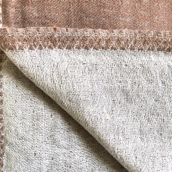deken/plaid mousseline wol 2 -rood koper/off-white