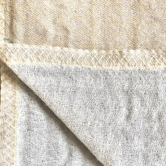 deken/plaid mousseline wol 3 -goudgeel/off-white