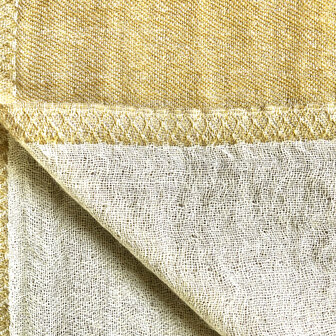 deken/plaid mousseline wol 4- oker/off-white