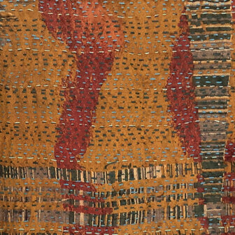 jacket reversible kantha oversized recycled silk 6- zwart-petrol/koper