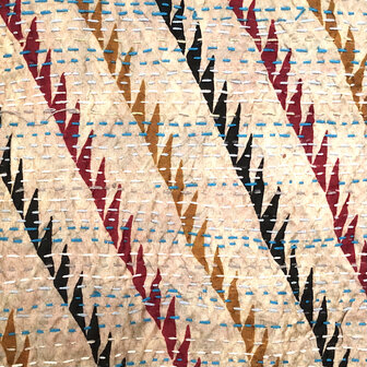 jacket reversible kantha oversized recycled silk 8- oker/aubergine graphic