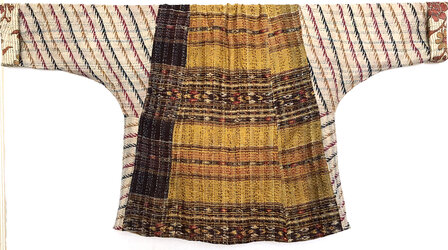 jacket reversible kantha oversized recycled silk 8- oker/aubergine graphic
