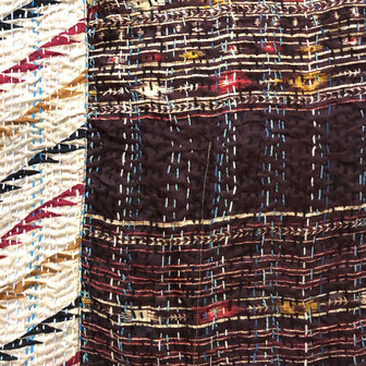 jacket reversible kantha oversized recycled silk 8- oker/aubergine graphic