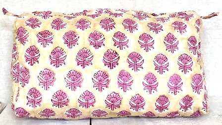 toilettas blockprint soft  in 3 maten - 3 roze/nude beige maat M