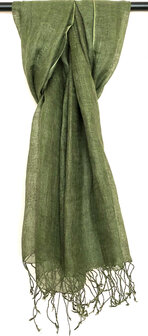 sjaal linnen grof XL  2- forest green