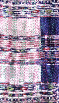 sjaal kantha zijde smal 2- kelim roze/paars