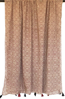 sjaal/pareo/sarong voilekatoen met hand-blockprint ethnic 10-rood graphic