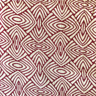 sjaal/pareo/sarong voilekatoen met hand-blockprint ethnic 10-rood graphic