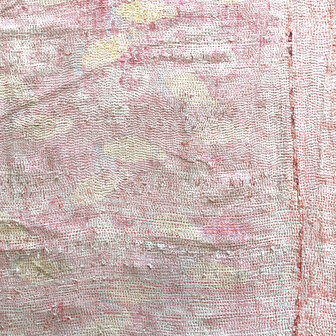 GERESERVEERD- quilt XL kantha vintage katoen 10-pastel roze