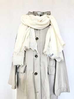UITVERKOCHT- sjaal XL mousseline merino wol - off-white