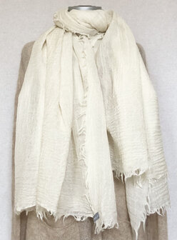 UITVERKOCHT- sjaal XL mousseline merino wol - off-white