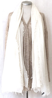 UITVERKOCHT- sjaal XL mousseline merino wol - off-white