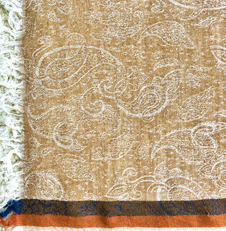 sjaal jaquard merino wol/katoen medium -10