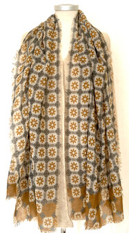 UITVERKOCHT- sjaal print merino wol  fijn-4