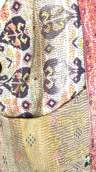VERKOCHT- jasje kantha quilt 8- paars/patchwork pastel