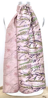 sjaal vintage gerecyclede zijde dubbel 29-pastelroze/groen/lavendel