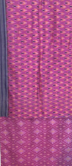 sjaal vintage gerecyclede ikat zijde dubbel 1-paars/roze