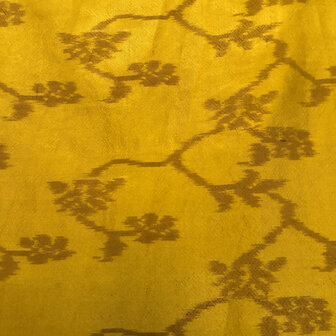 sjaal vintage gerecyclede ikat zijde 4- oker/brons