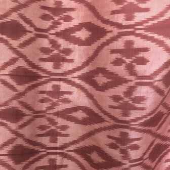 sjaal vintage gerecyclede ikat zijde 6- oud roze/bordeaux