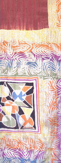 sjaal kantha zijde reversible 2- summer mix