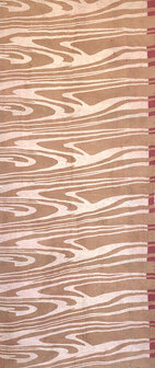 sjaal kantha zijde reversible 5-bruin/roze/rood graphic