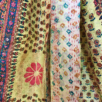 sjaal kantha zijde reversible 6- retro mix
