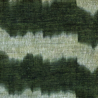sjaal katoen grof ikat  2-off-white/mosgroen