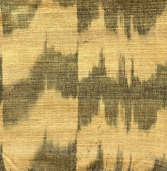 sjaal katoen grof ikat 3-oker/khaki