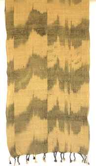 sjaal katoen grof ikat 3-oker/khaki