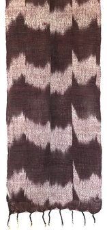 sjaal katoen grof ikat 5-off-white/bordeaux