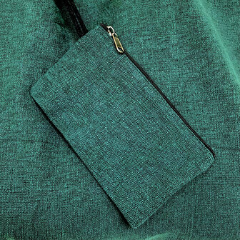 BINNENKORT WEER LEVERBAAR- tas / shopper met etui 2- petrol groen