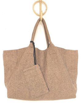BINNENKORT WEER LEVERBAAR- tas / shopper met etui 4- koraal