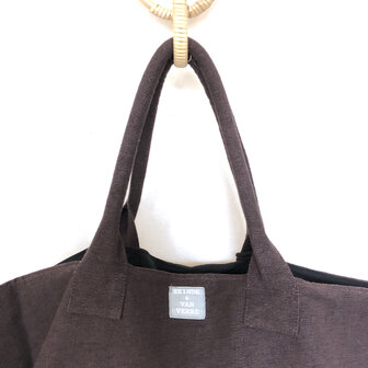 tas / shopper met etui 5- aubergine bruin/paars