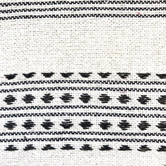sjaal/omslagdoek etnic  XL katoen grof 1-zwart/off-white